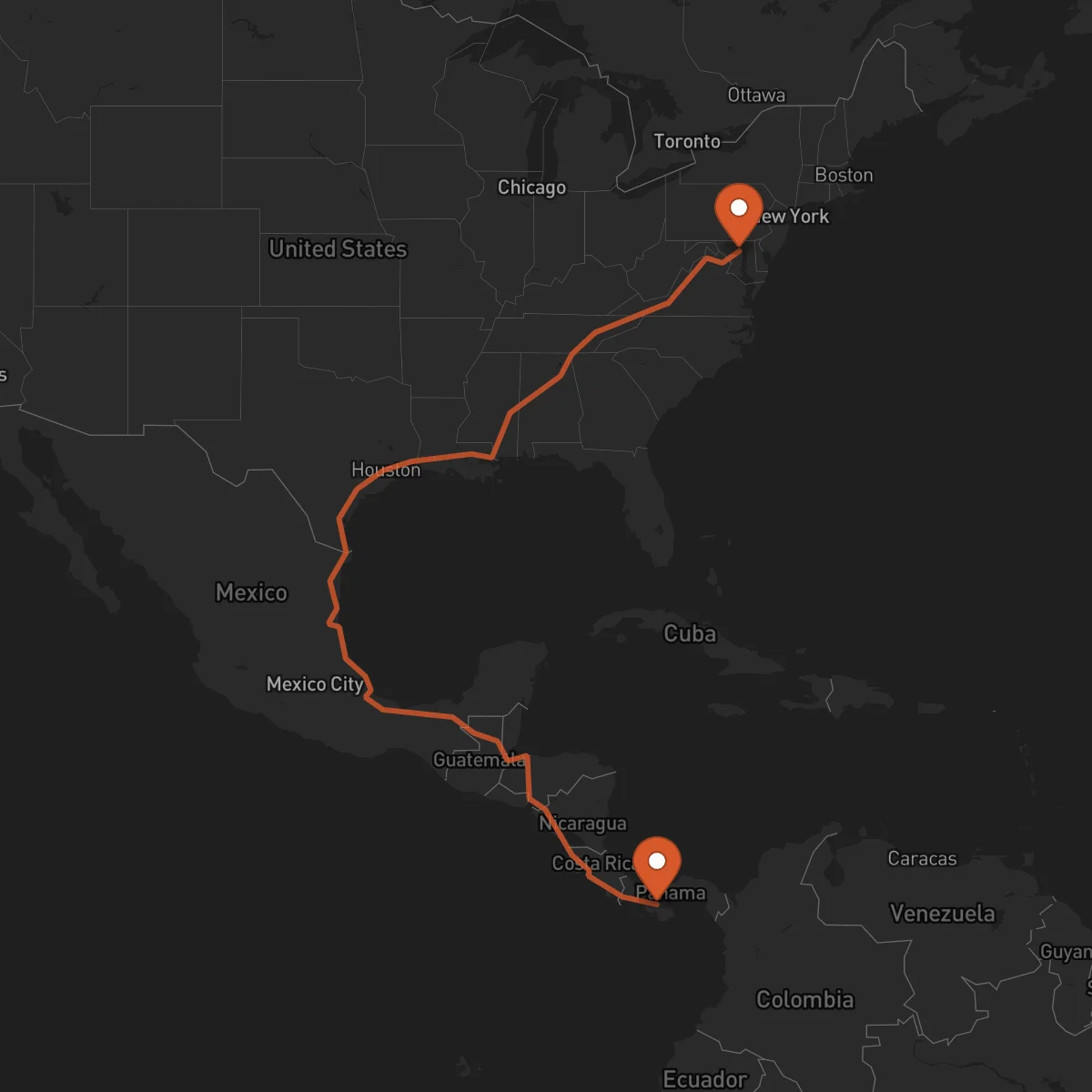 Ruta Baltimore - Santiago de Veraguas