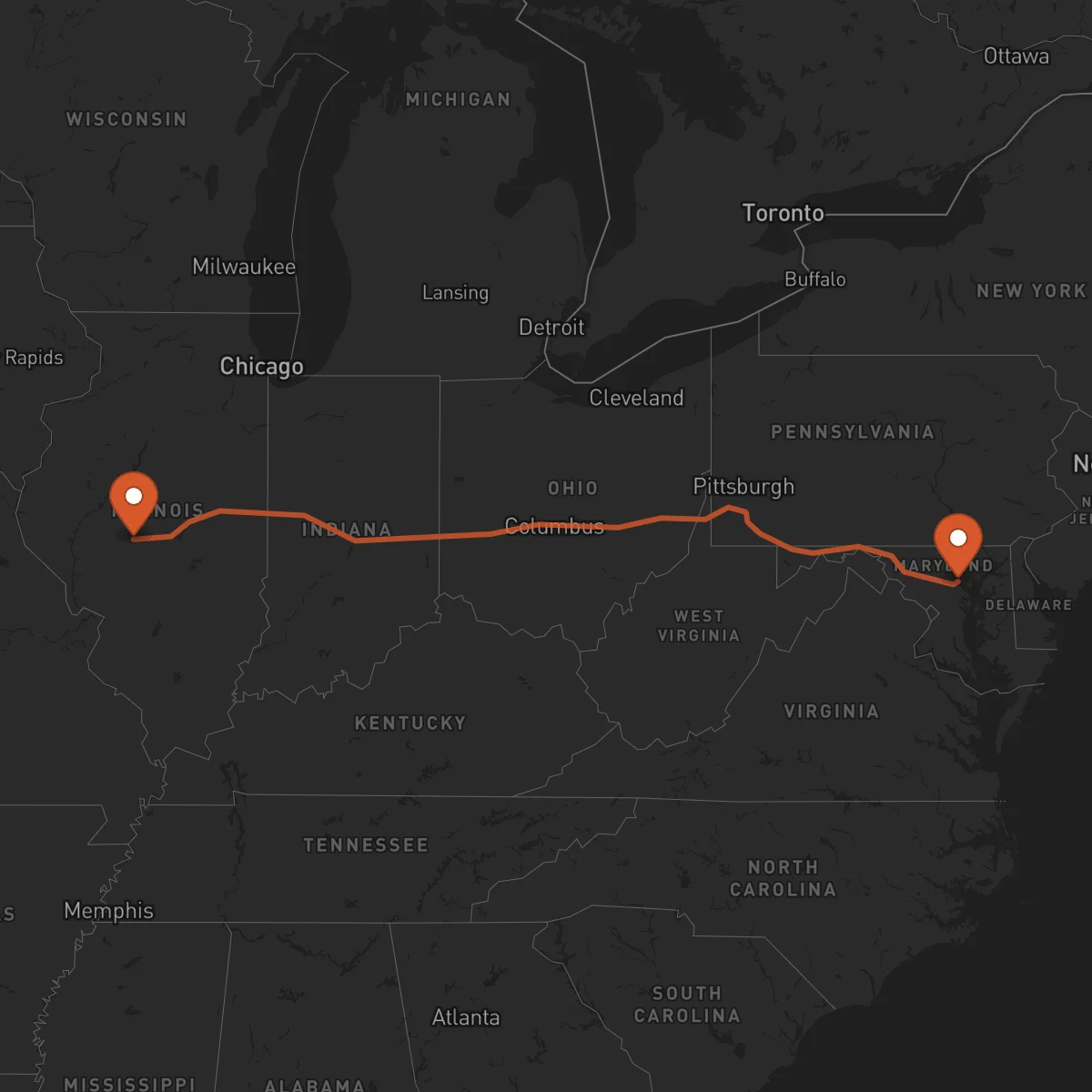 Ruta Baltimore - Springfield