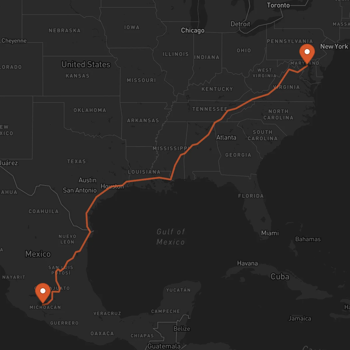 Ruta Uruapan - Baltimore
