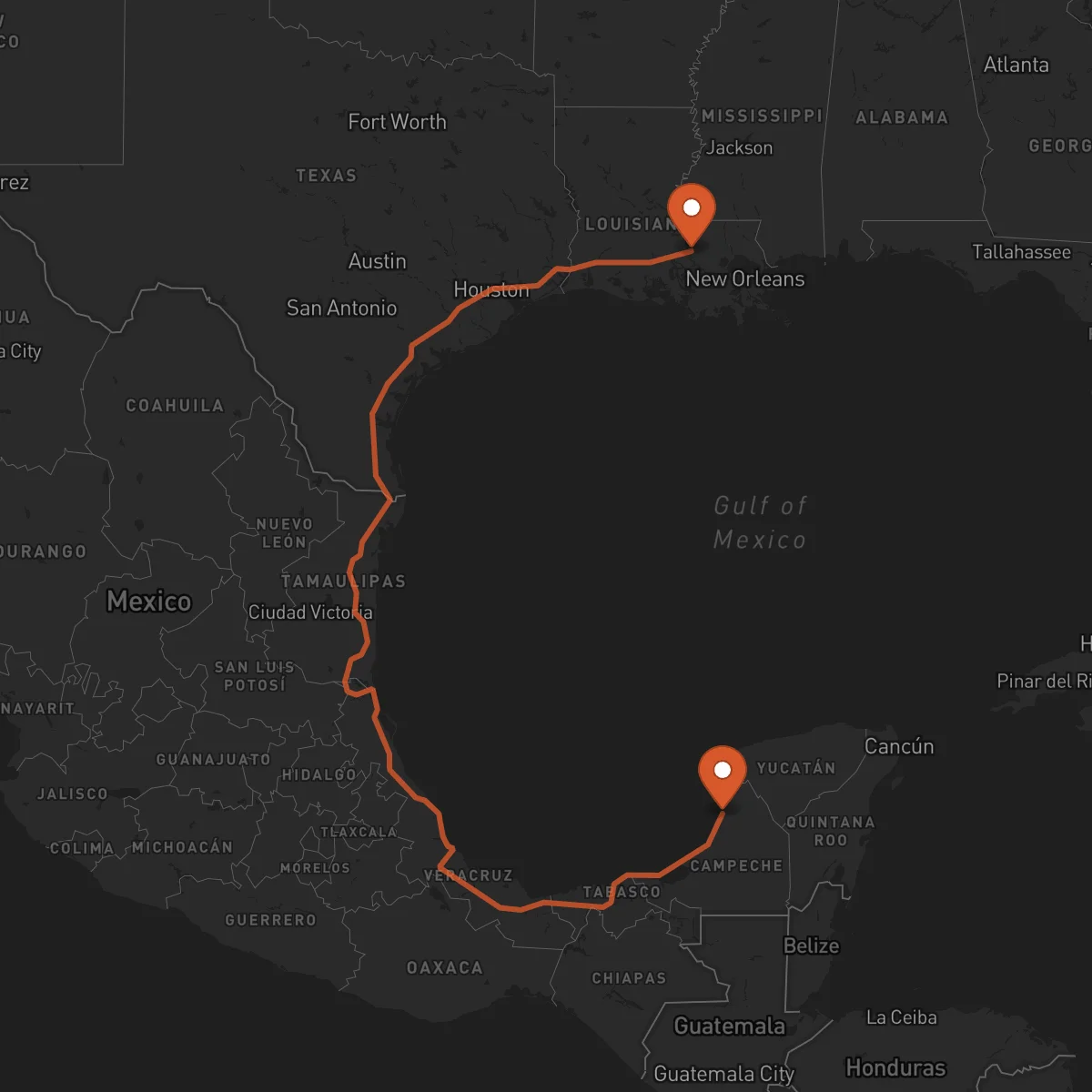 Ruta Campeche - Baton Rouge