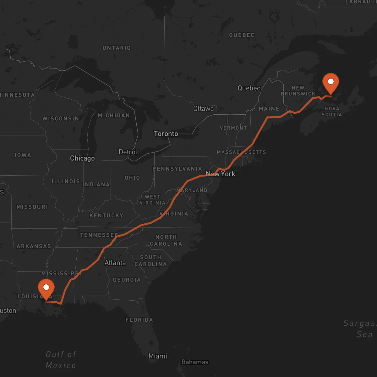 Ruta Charlottetown - Baton Rouge