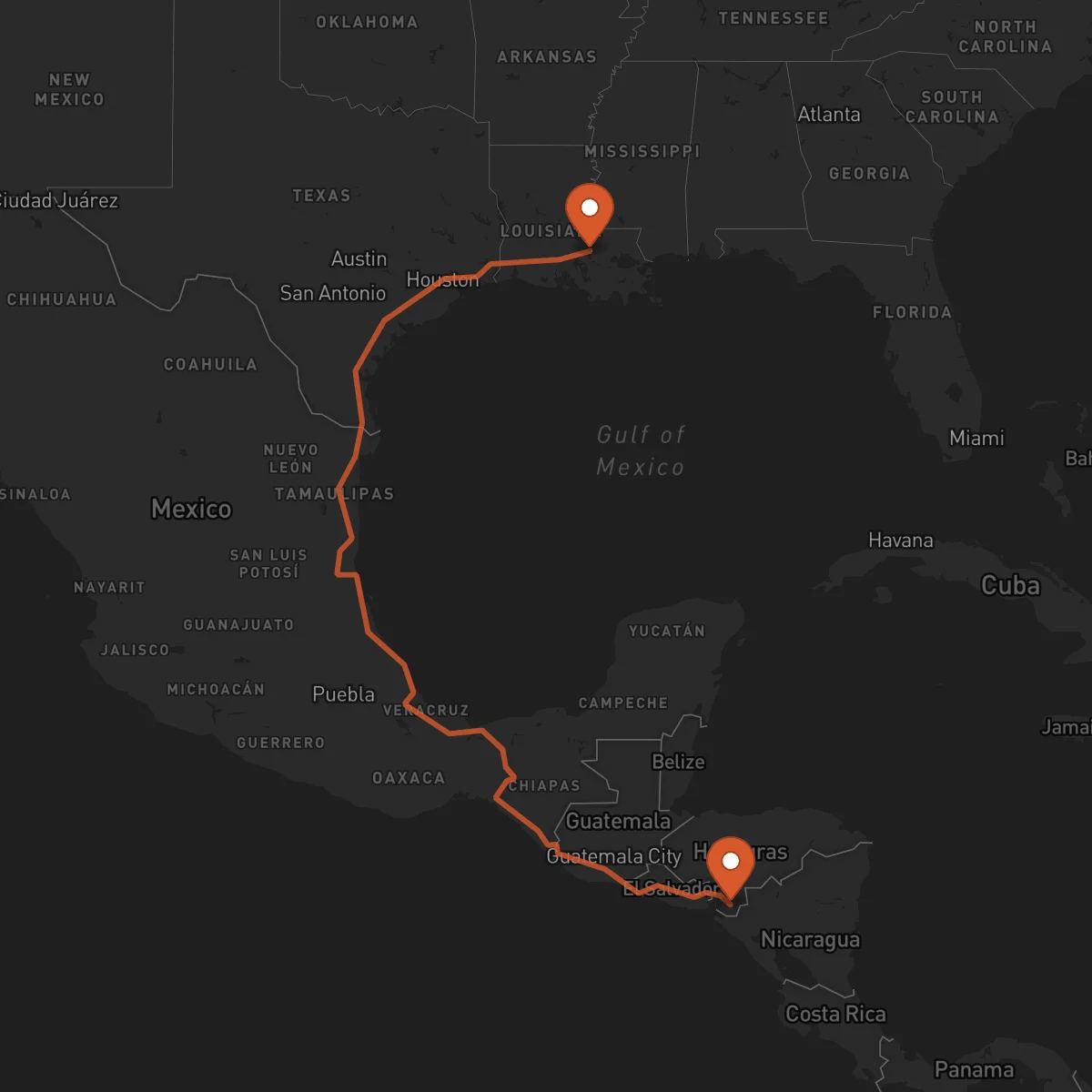 Ruta Choluteca - Baton Rouge