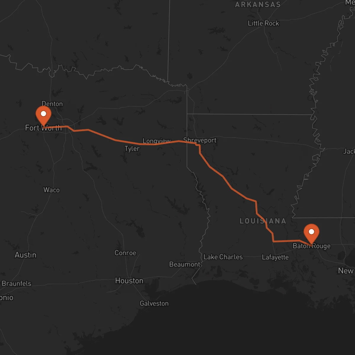 Ruta Baton-Rouge - Fort Worth