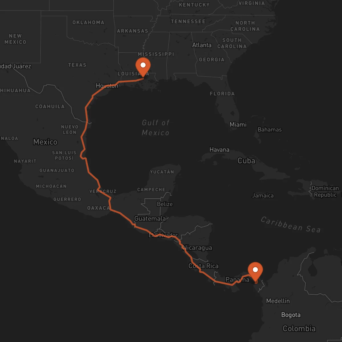 Ruta La Palma - Baton Rouge