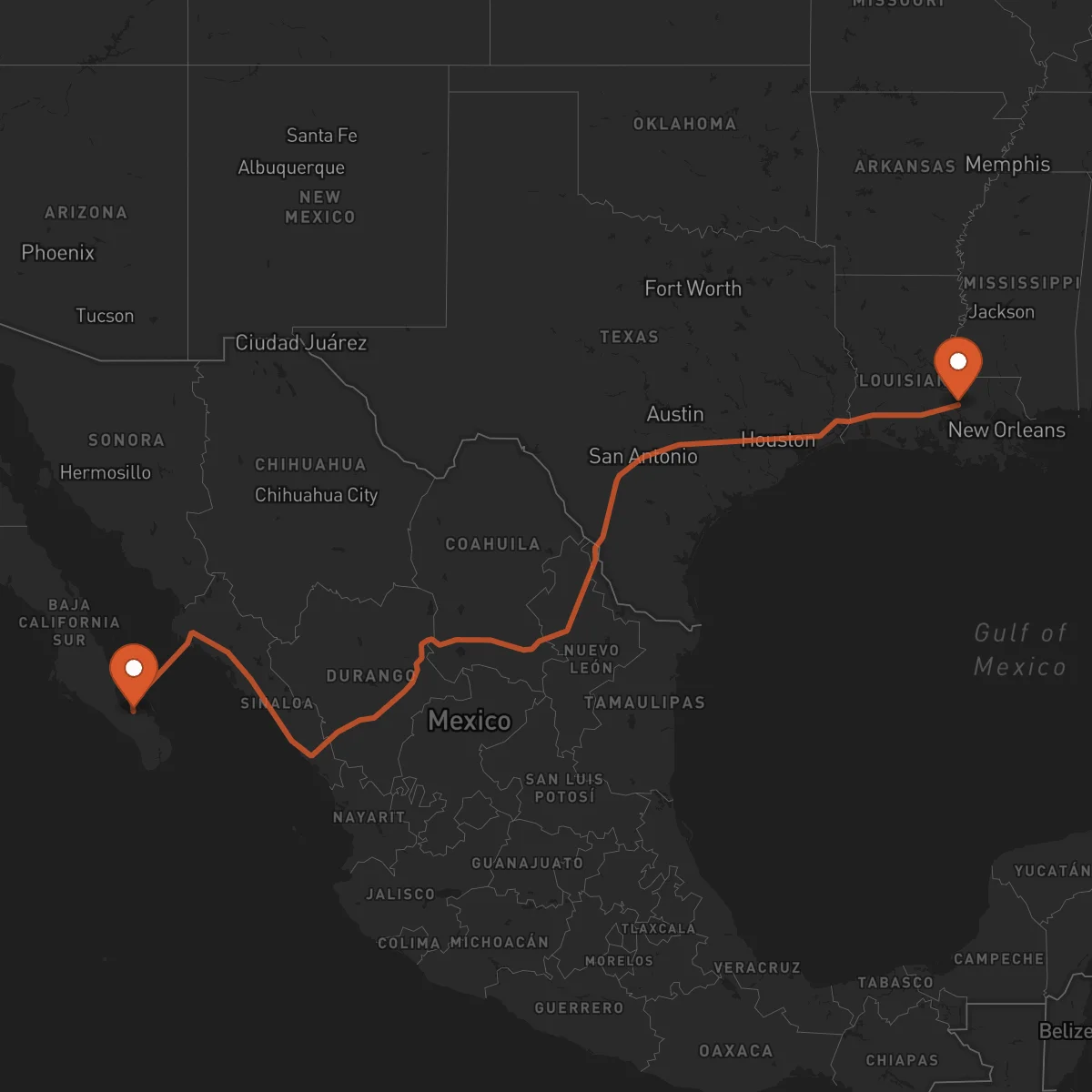 Ruta La Paz - Baton Rouge