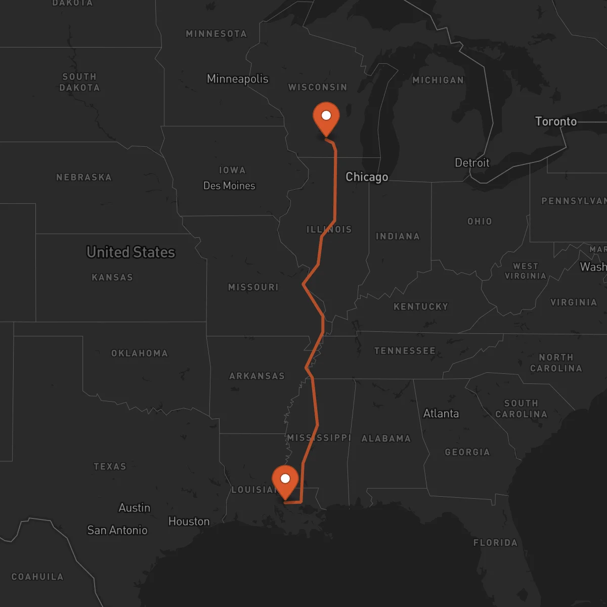 Ruta Madison - Baton-Rouge