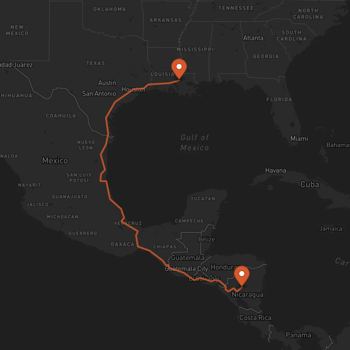 Ruta Matagalpa - Baton Rouge