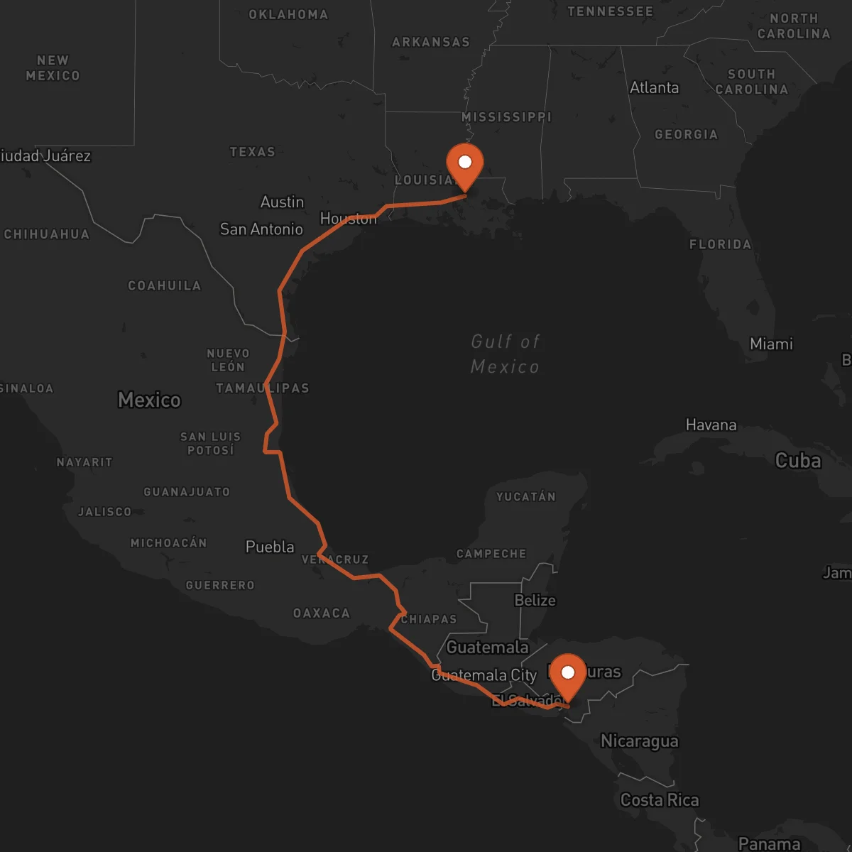 Ruta Nacaome - Baton-Rouge