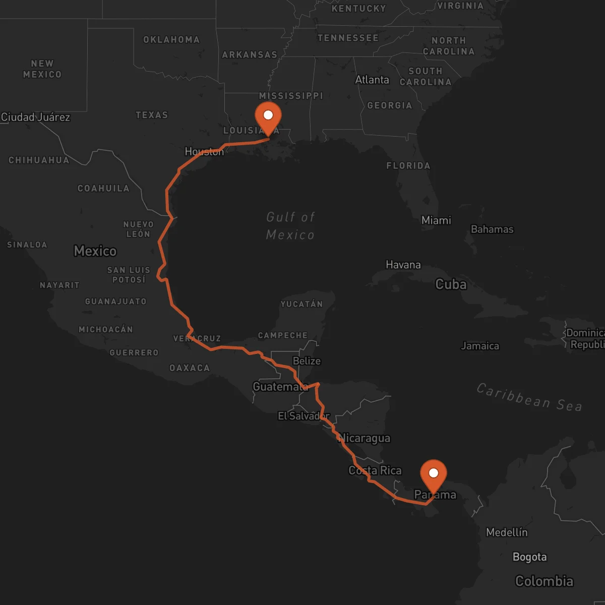 Ruta Penonomé - Baton Rouge