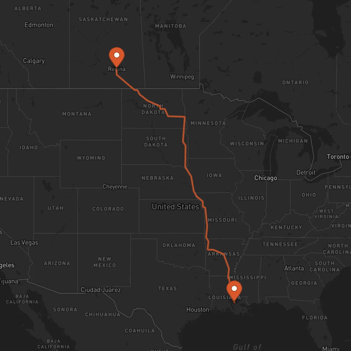 Ruta Regina - Baton Rouge