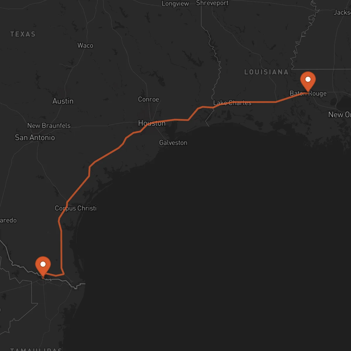 Ruta Baton Rouge - Reynosa