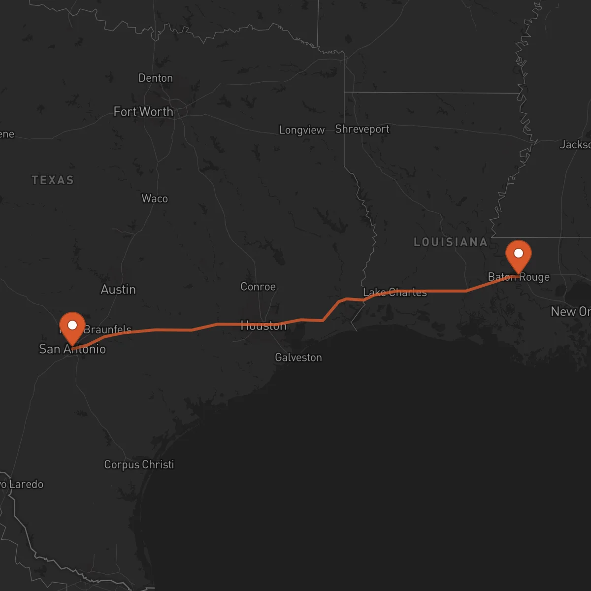 Ruta Baton Rouge - San Antonio