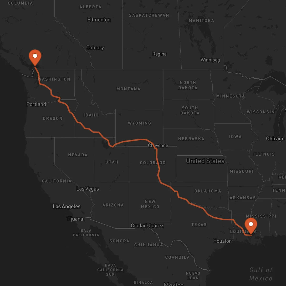 Ruta Surrey - Baton Rouge