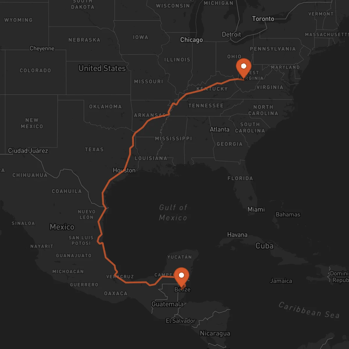 Ruta Charleston - Belmopan