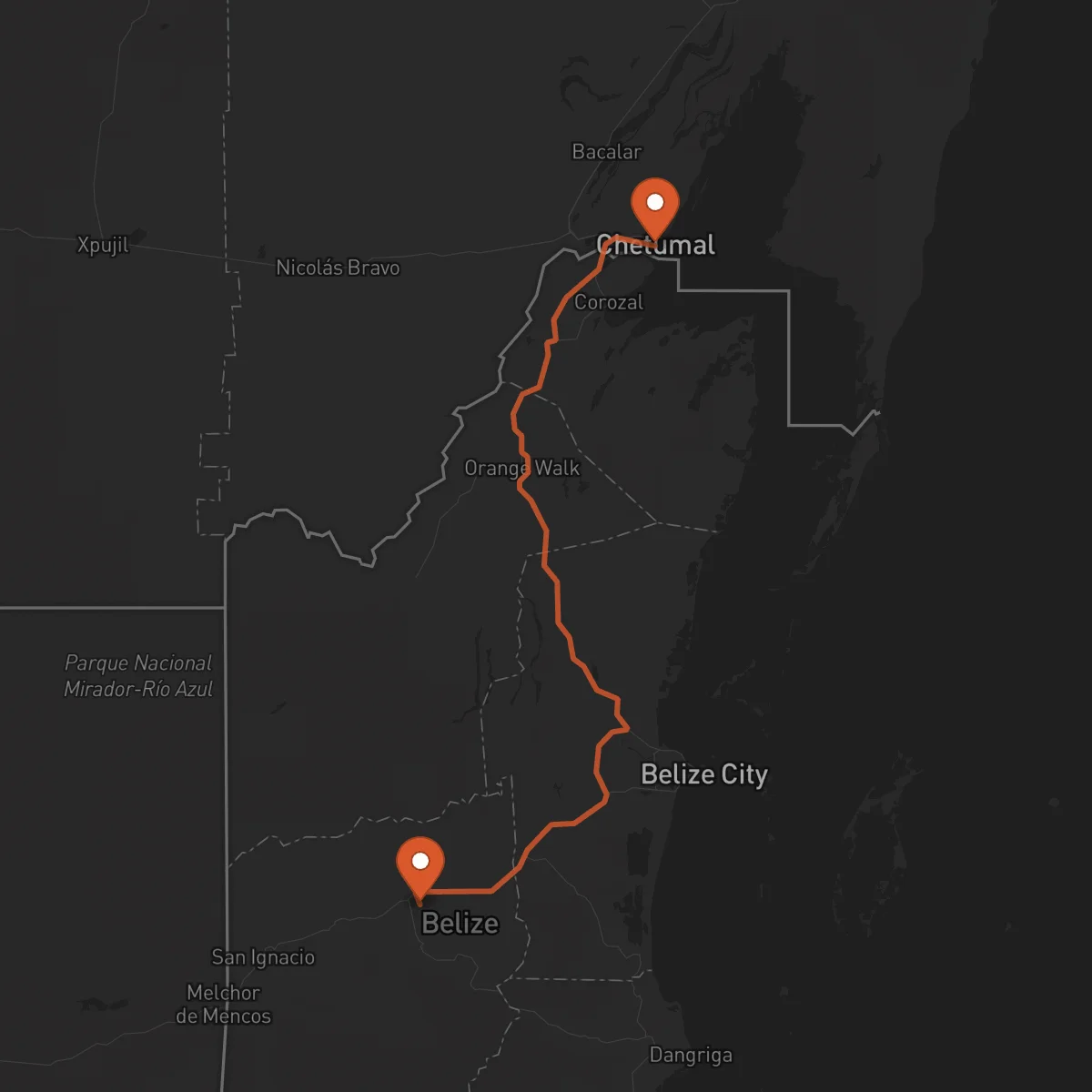 Ruta Belmopan - Chetumal