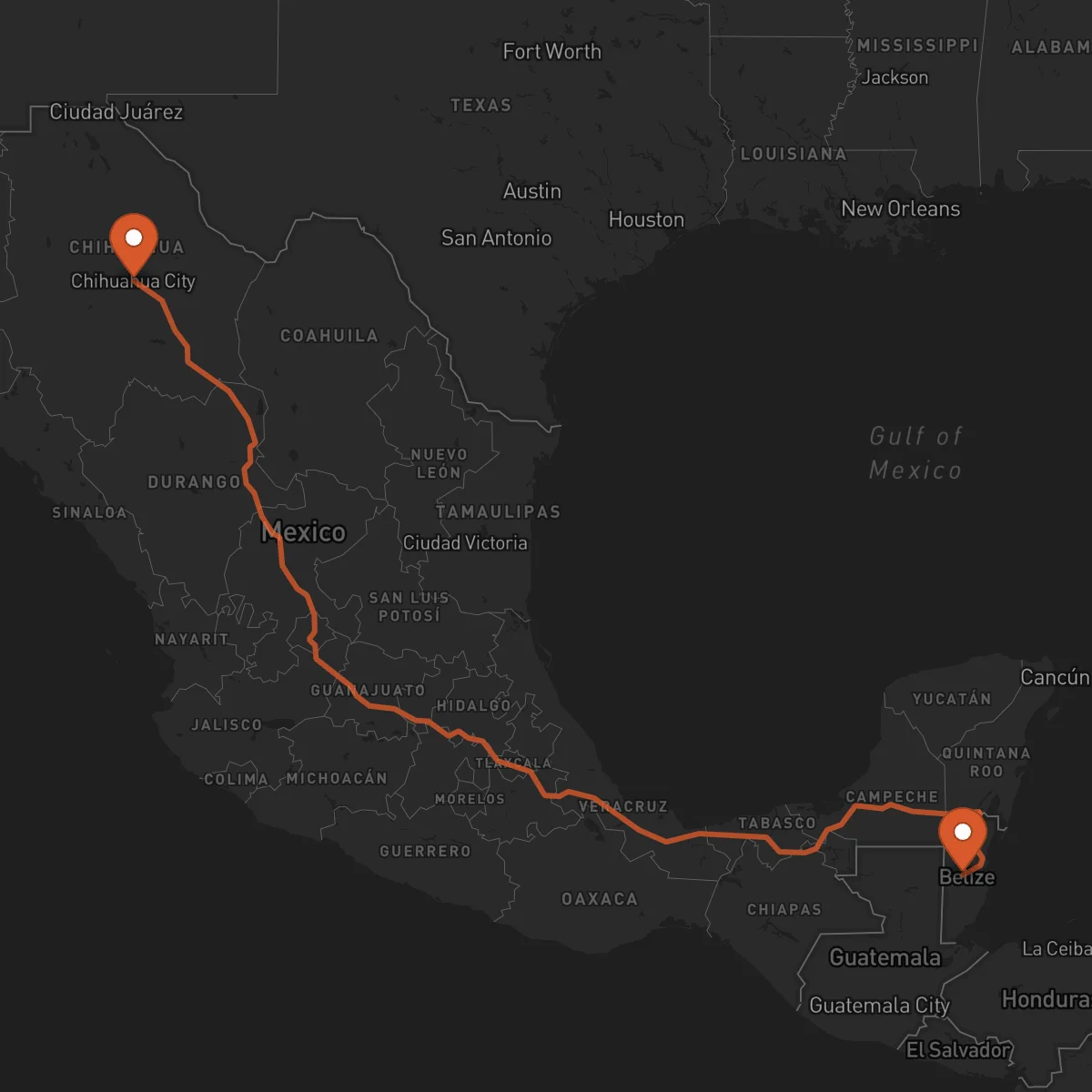 Ruta Belmopan - Chihuahua