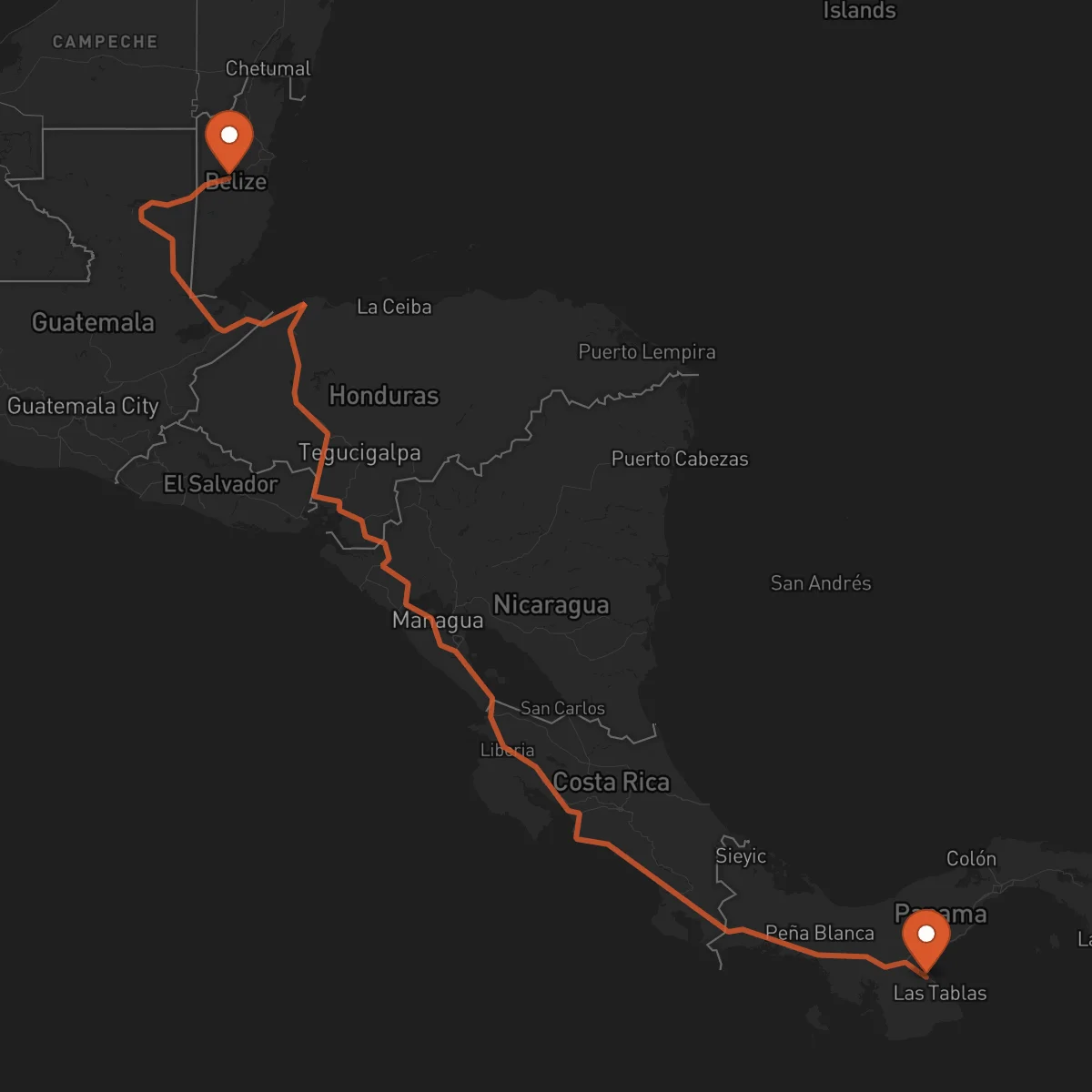 Ruta Chitré - Belmopán