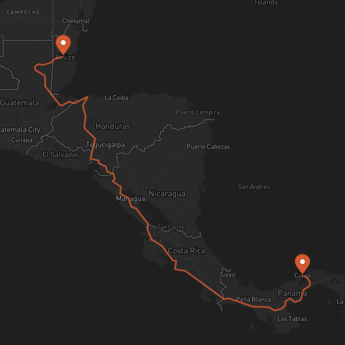 Ruta Belmopan - Colón