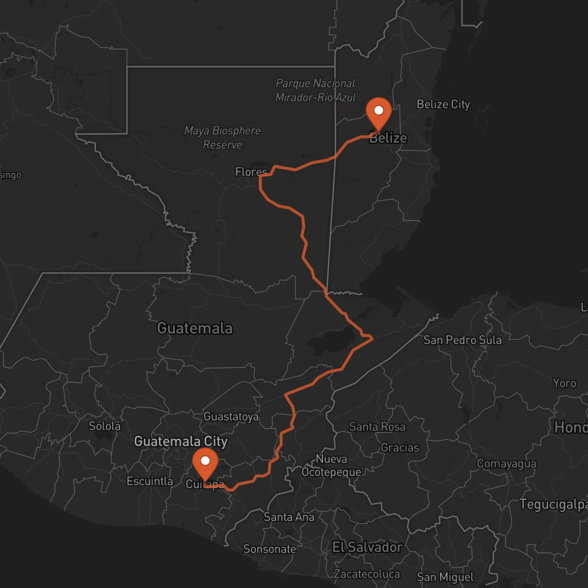 Ruta Belmopán - Cuilapa