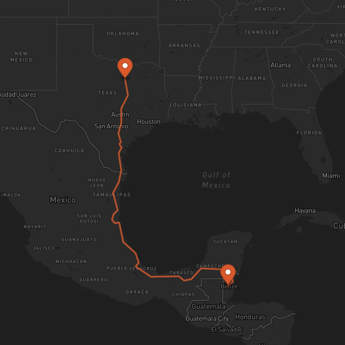 Ruta Belmopan - Fort Worth