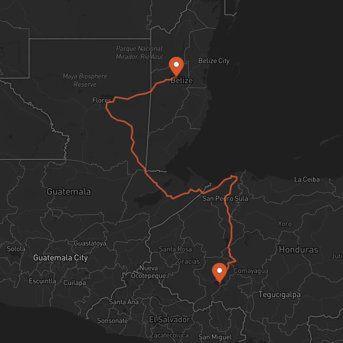 Ruta Belmopan - La Esperanza