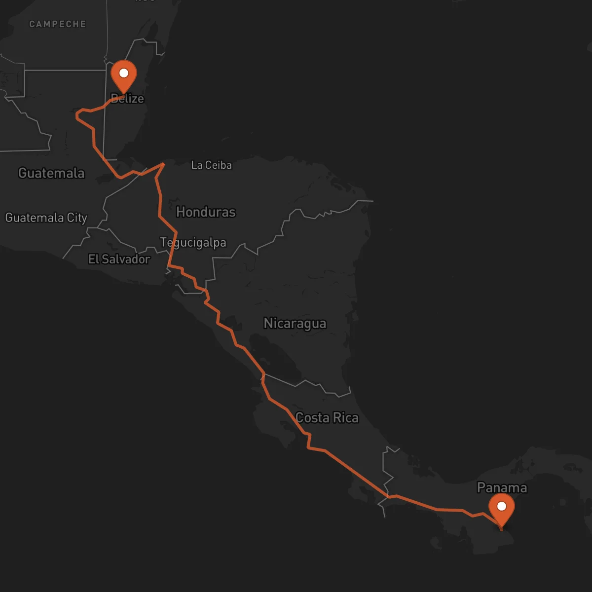 Ruta Las Tablas - Belmopán