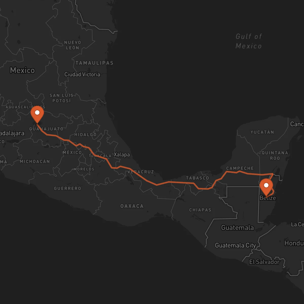 Ruta León Guanajuato - Belmopán