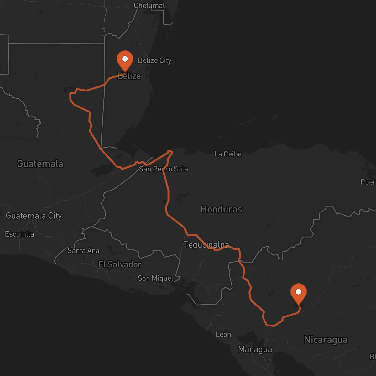 Ruta Belmopán - Matagalpa