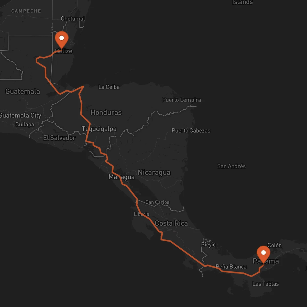 Ruta Belmopán - Penonomé