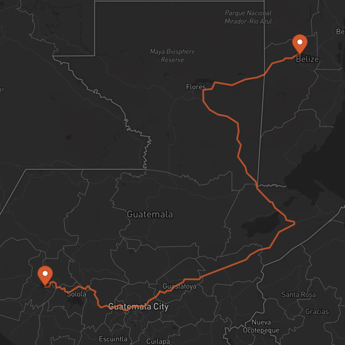 Ruta Quetzaltenango - Belmopán