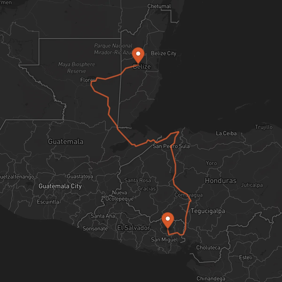 Ruta Belmopán - San Francisco Gotera