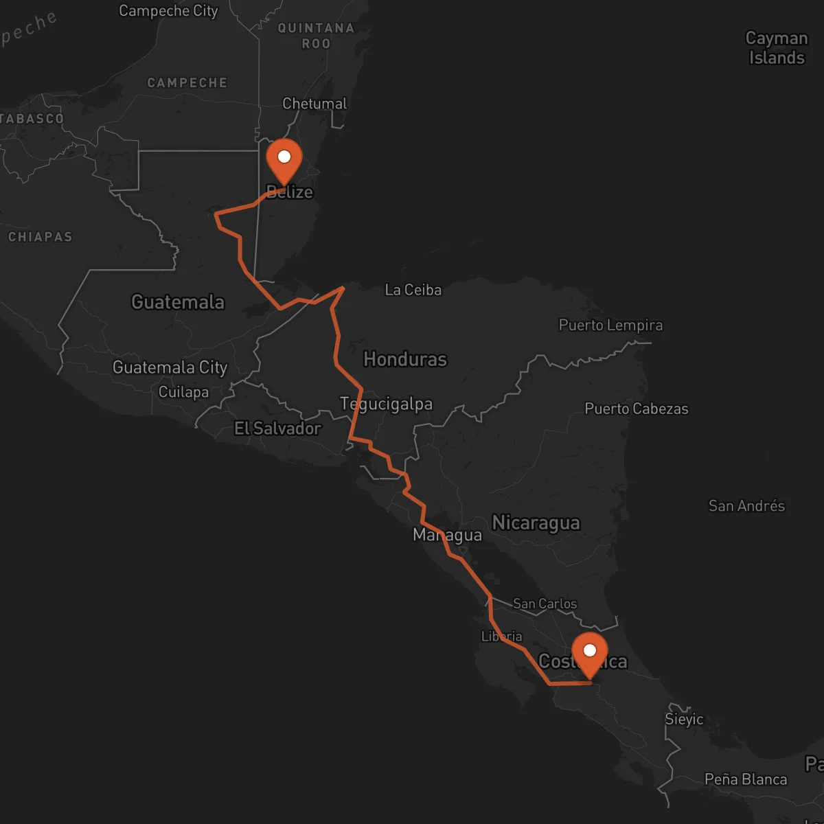 Ruta Belmopan - San José