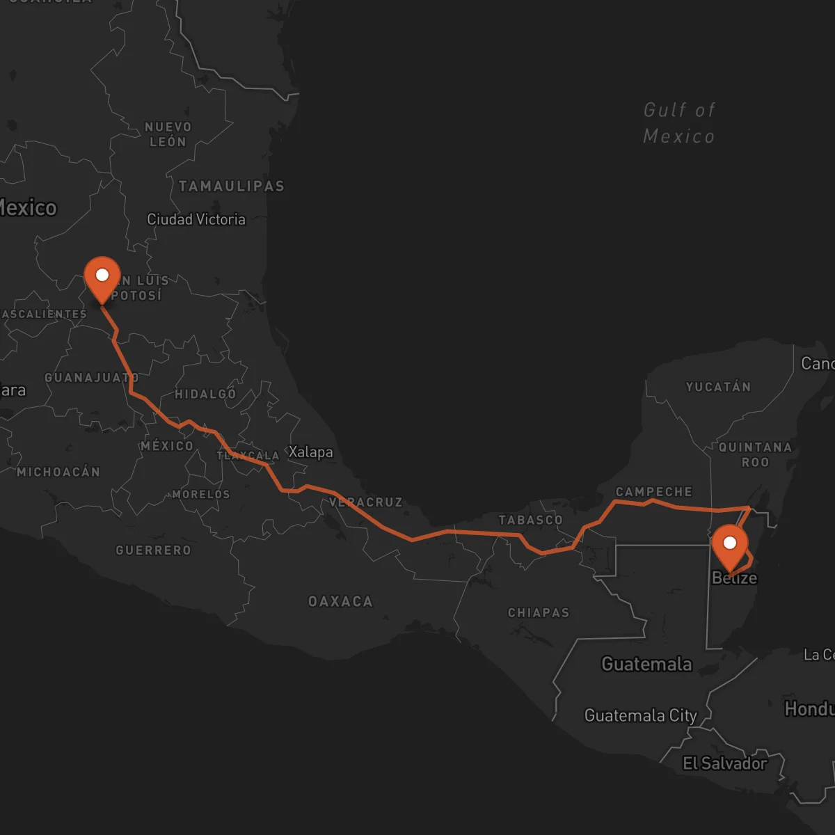 Ruta Belmopán - San Luis Potosí