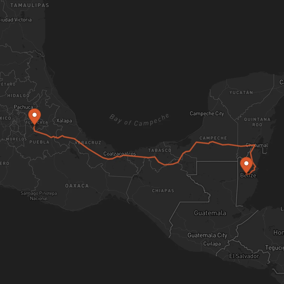 Ruta Tlaxcala - Belmopan