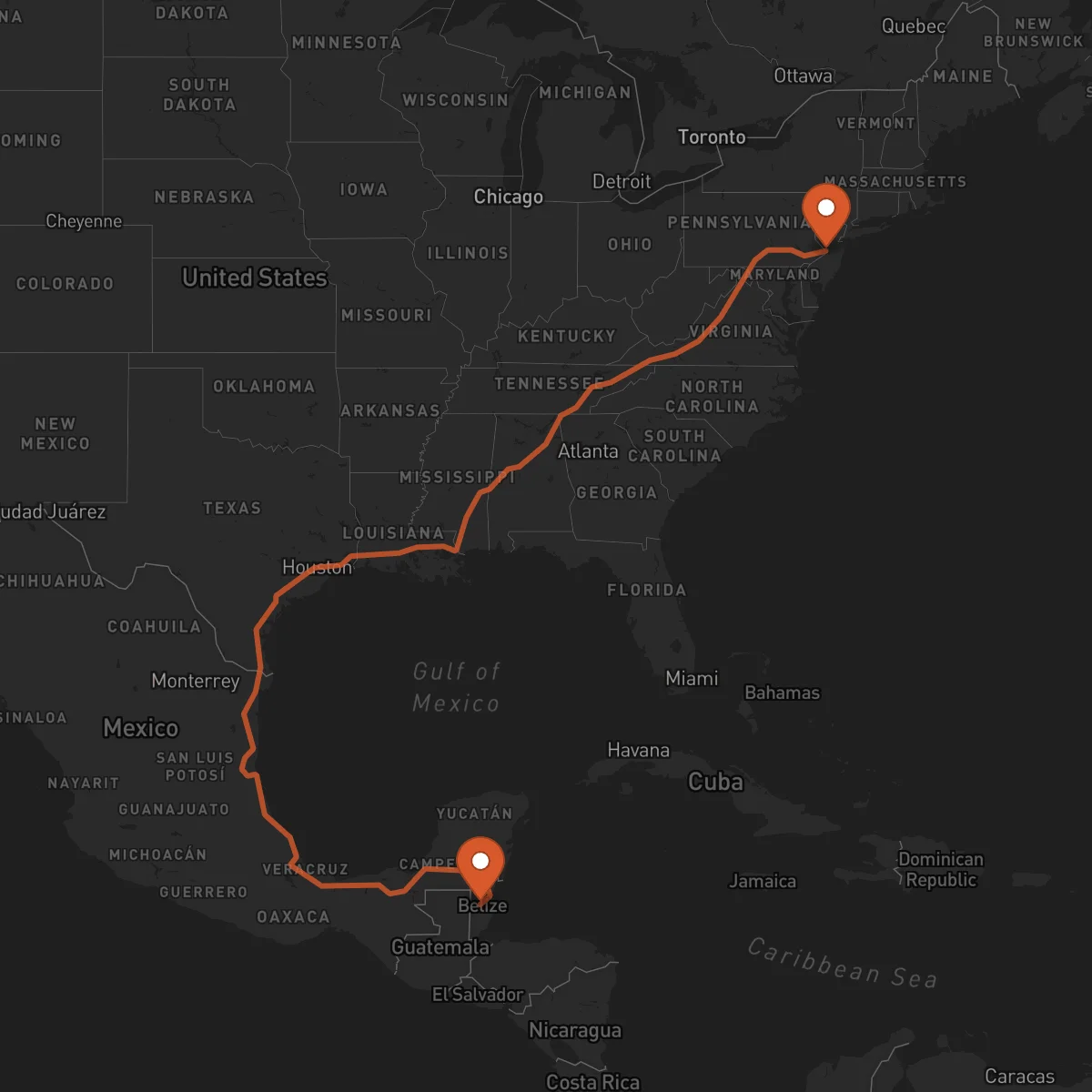 Ruta Belmopan - Trenton