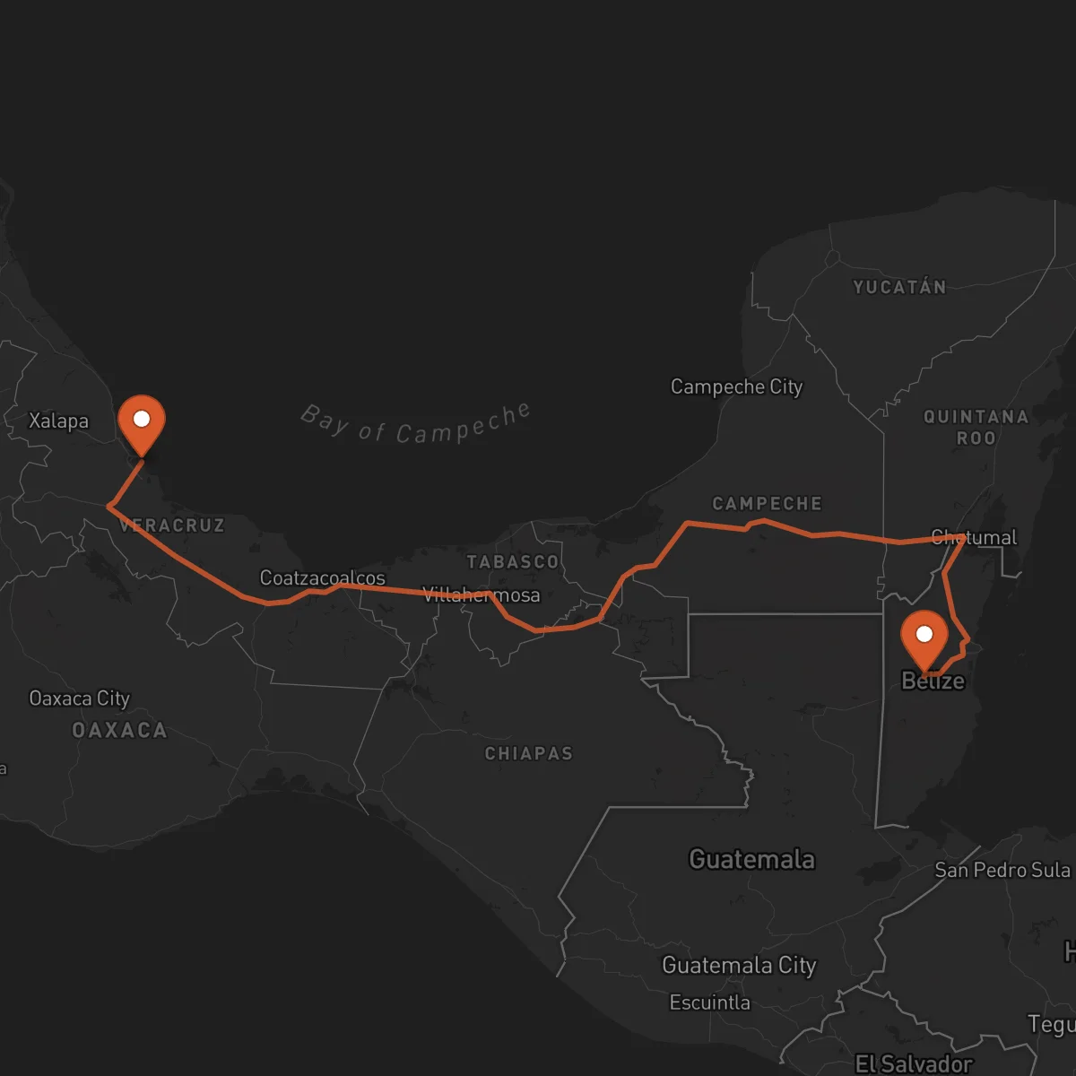 Ruta Belmopán - Veracruz