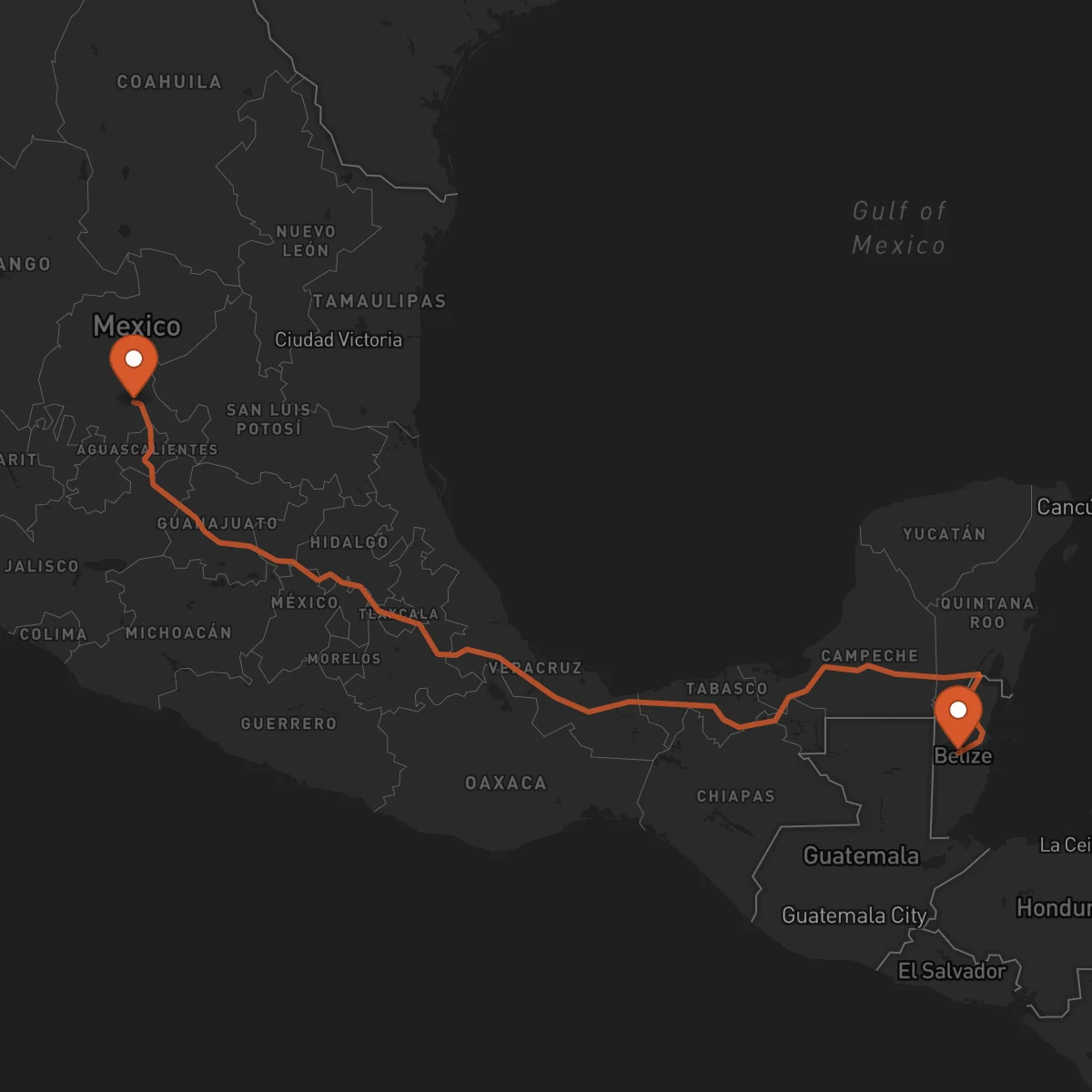 Ruta Zacatecas - Belmopan
