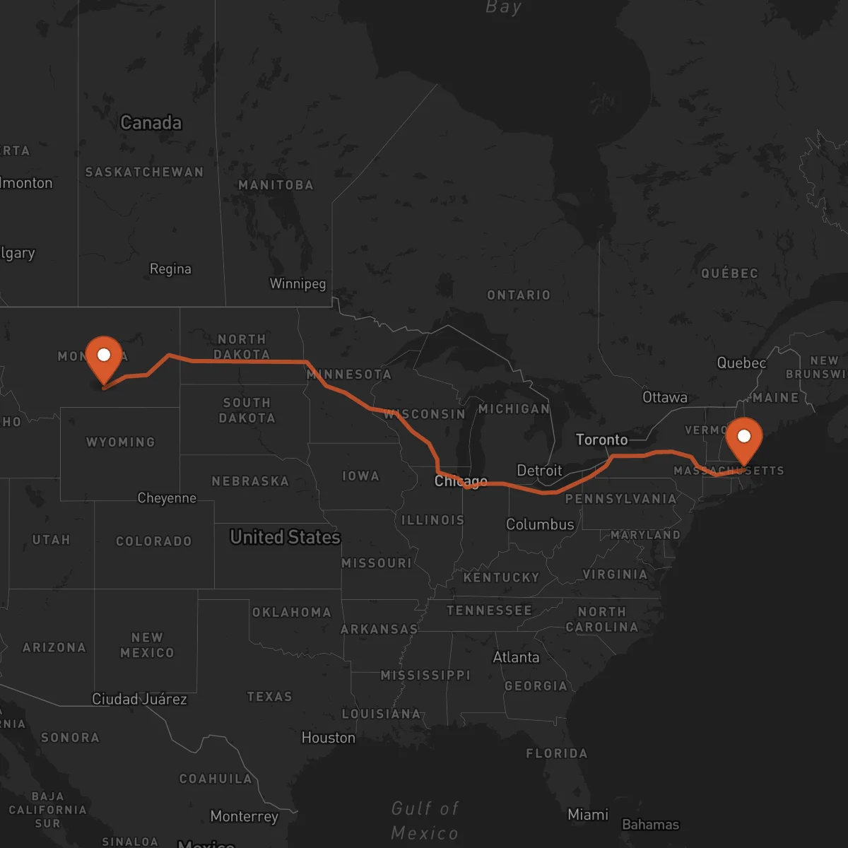 Ruta Boston - Billings
