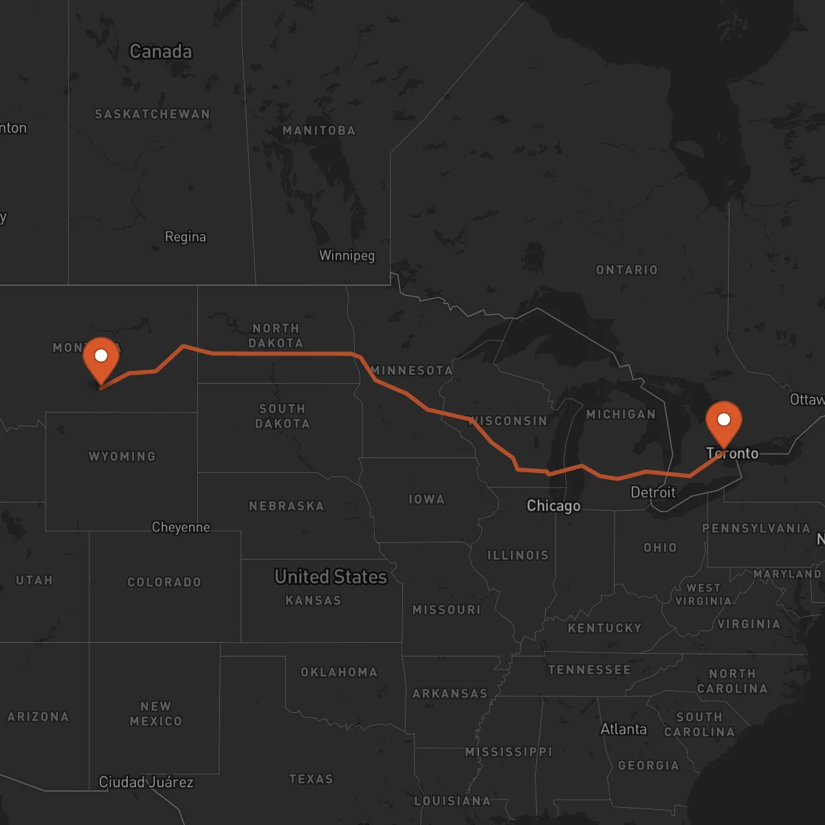 Ruta Brampton - Billings