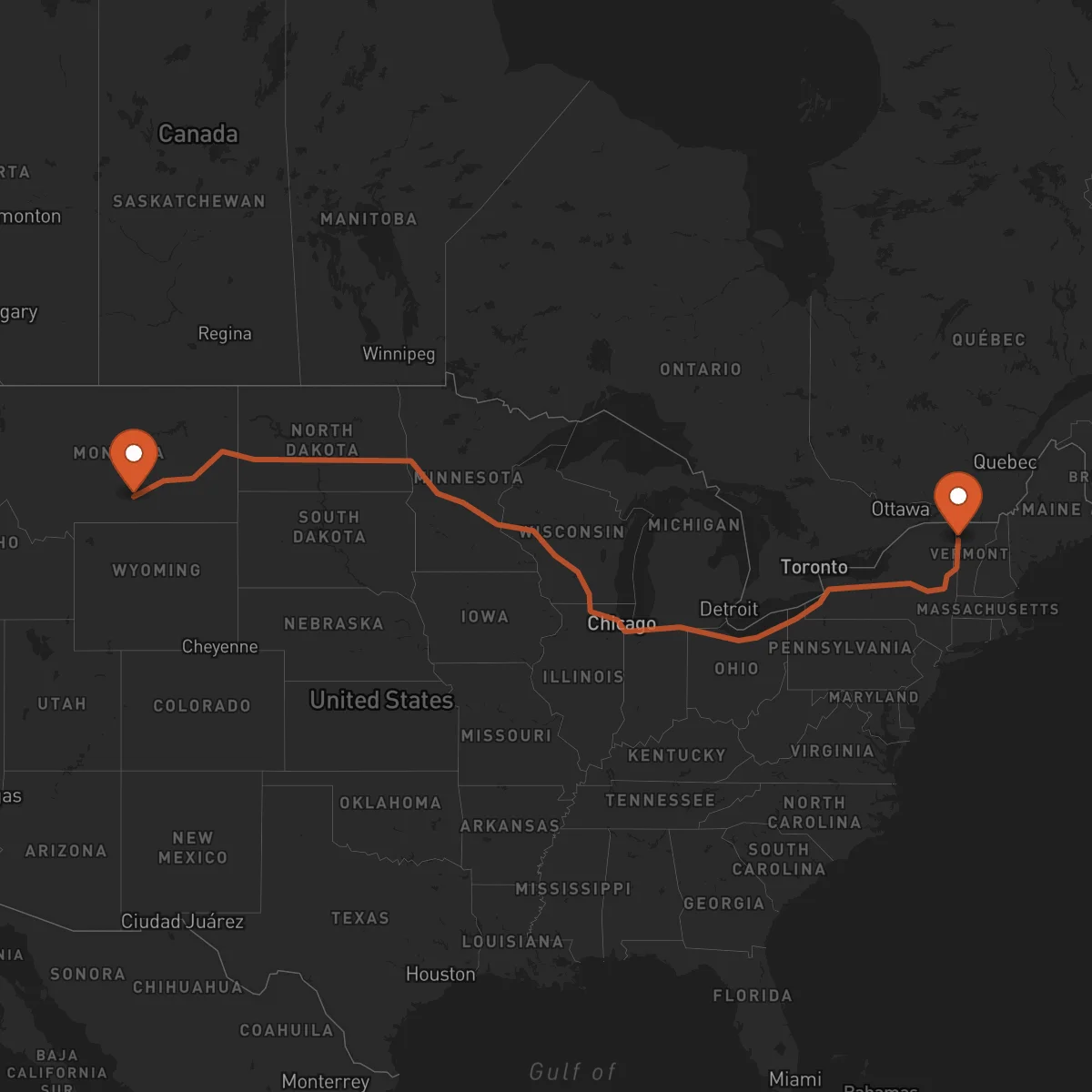 Ruta Burlington - Billings