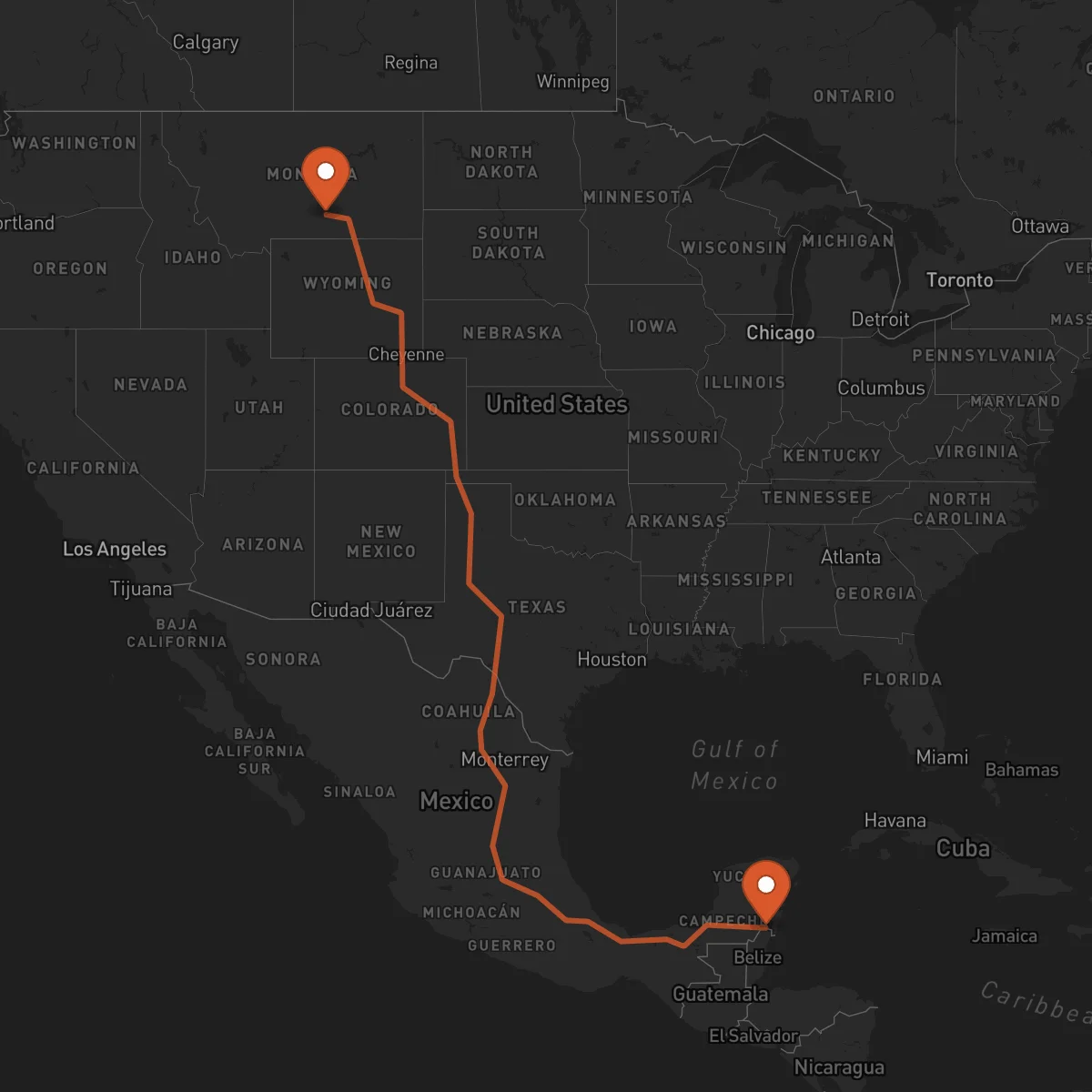 Ruta Chetumal - Billings