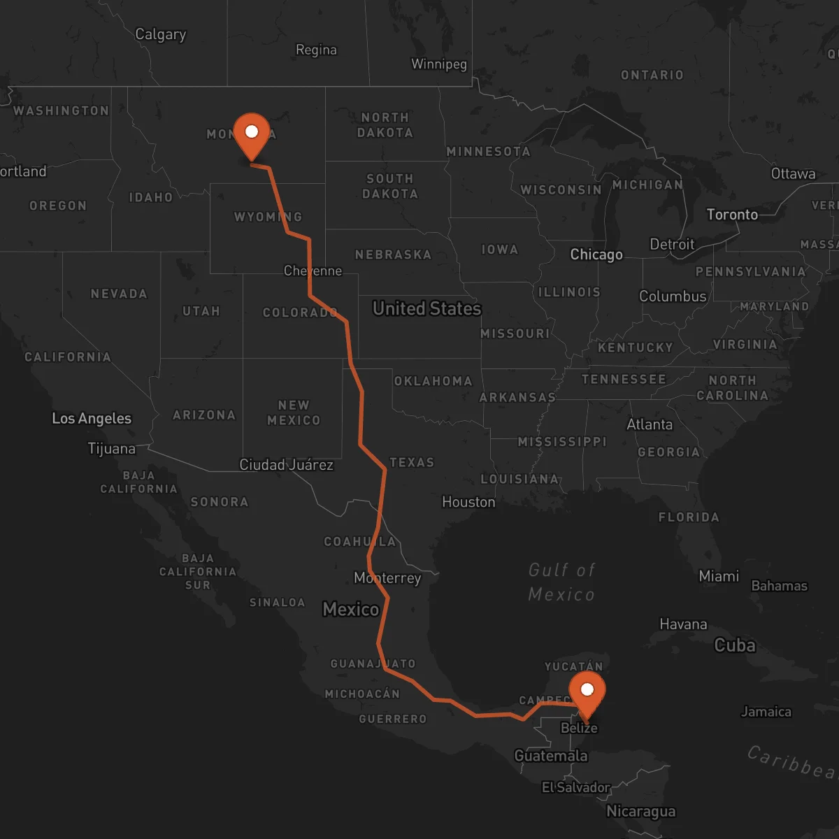 Ruta Ciudad de Belice - Billings