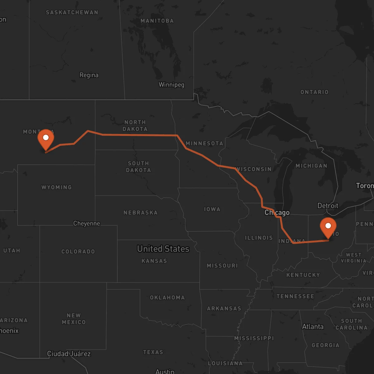 Ruta Columbus - Billings