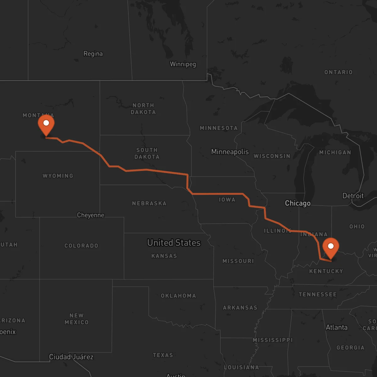Ruta Frankfort - Billings