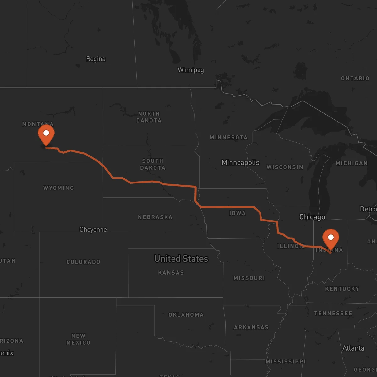 Ruta Indianápolis - Billings