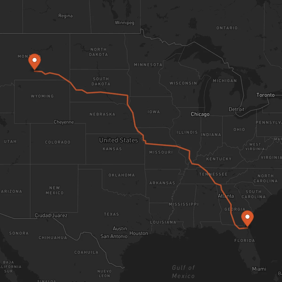 Ruta Jacksonville - Billings