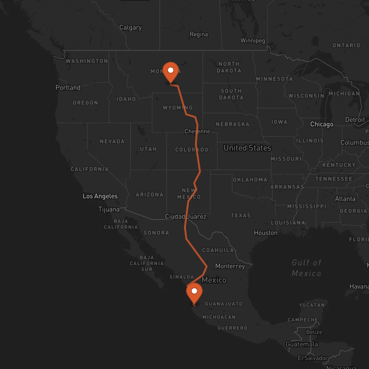 Ruta Puerto Vallarta - Billings