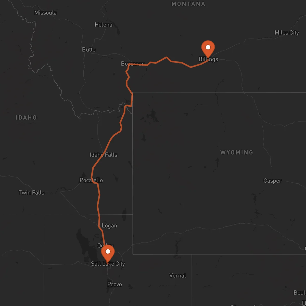 Ruta Salt Lake City - Billings