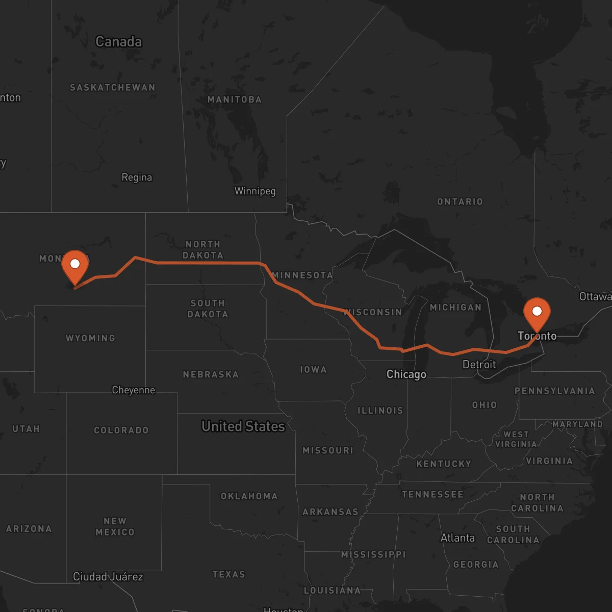 Ruta Toronto - Billings