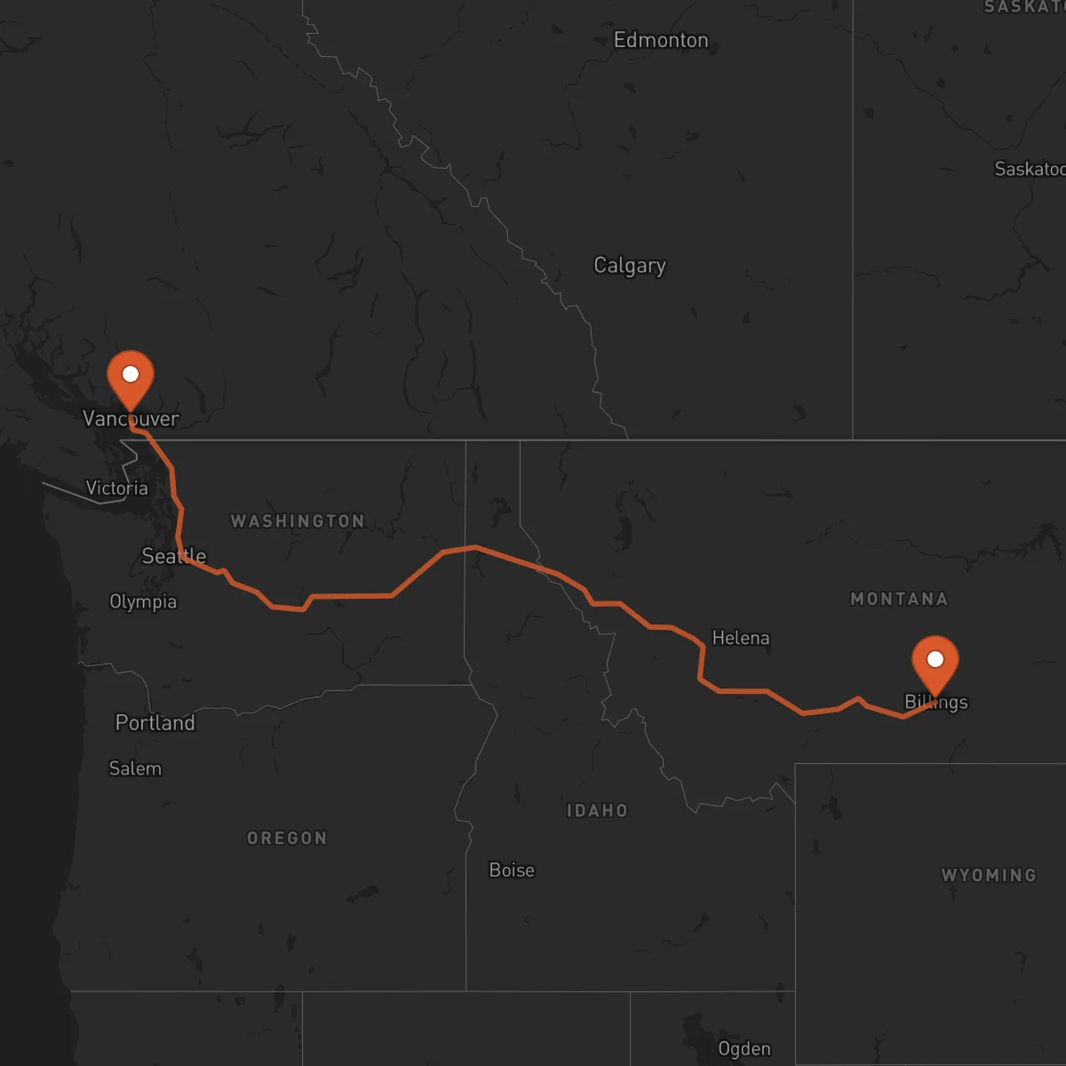 Ruta Vancouver - Billings